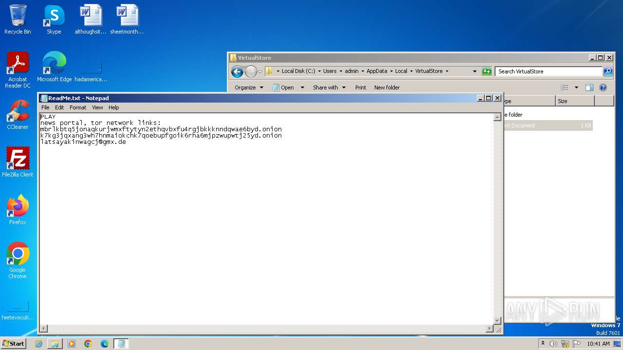 Play Ransomware analysis in ANY.RUN