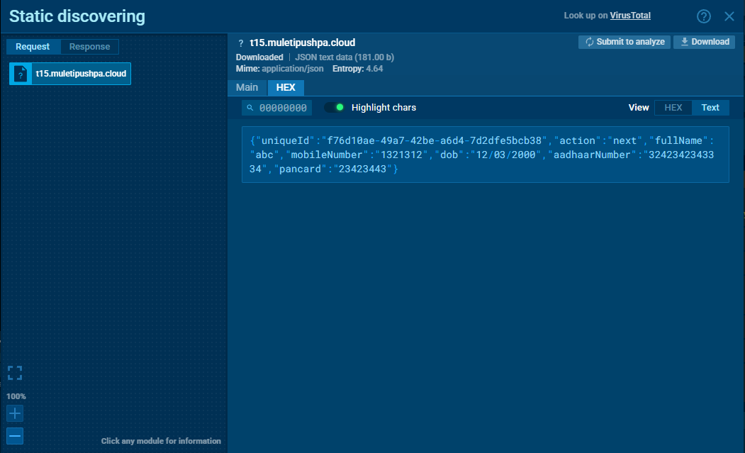 Salvador Stealer sends data to phishing site